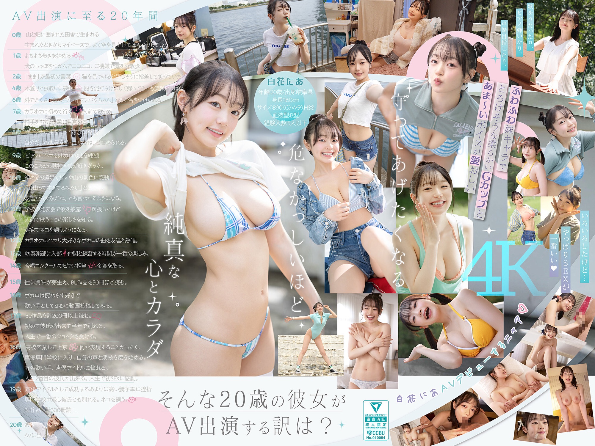 透明感ある純白美少女の白花にあ衝撃のAVデビュー！初々しさとGカップが魅力的